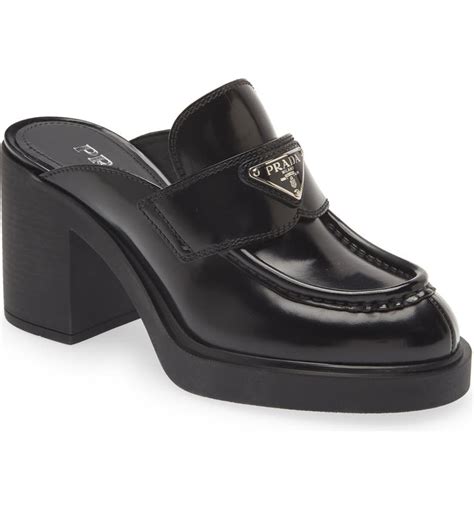 prada chunky heel loafer|prada mule loafer.